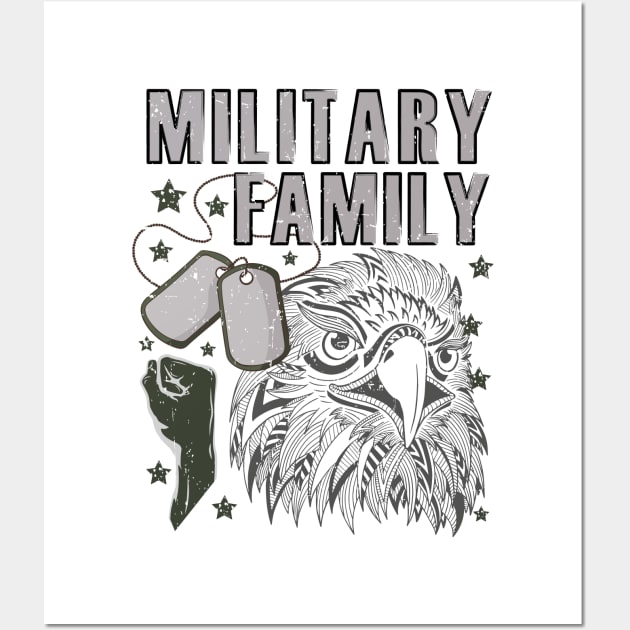 National Military Family Month for Proud Strong United Hero Wall Art by alcoshirts